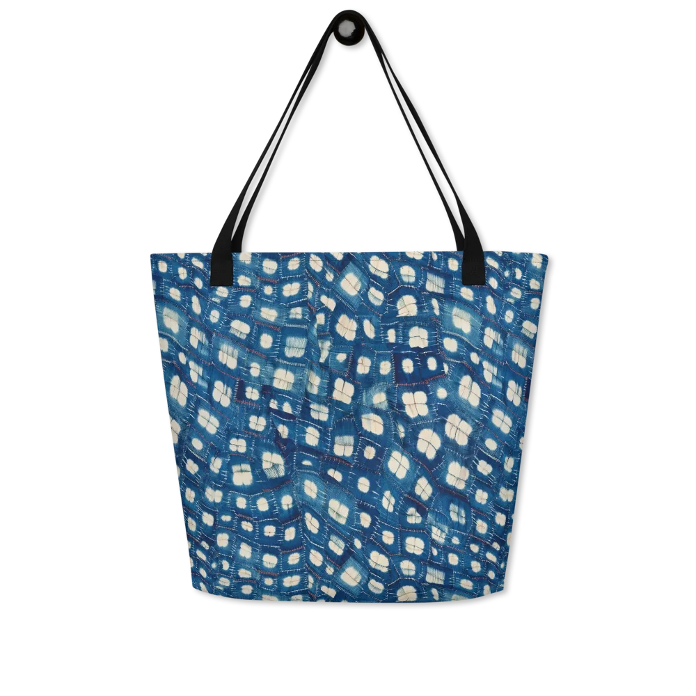 Shibori Meadow on Large Tote Bag W/ Pocket — Front
