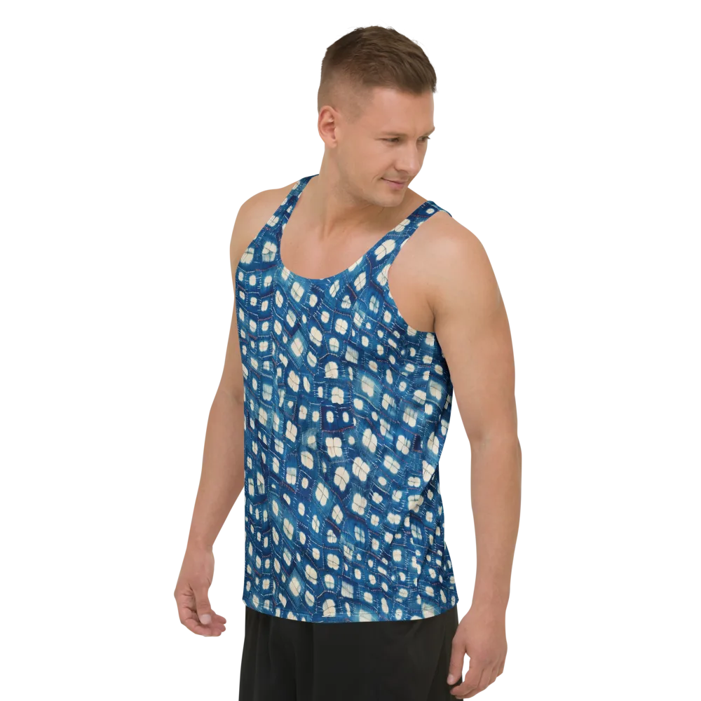 Shibori Meadow on Men's Tank Top — Left Front