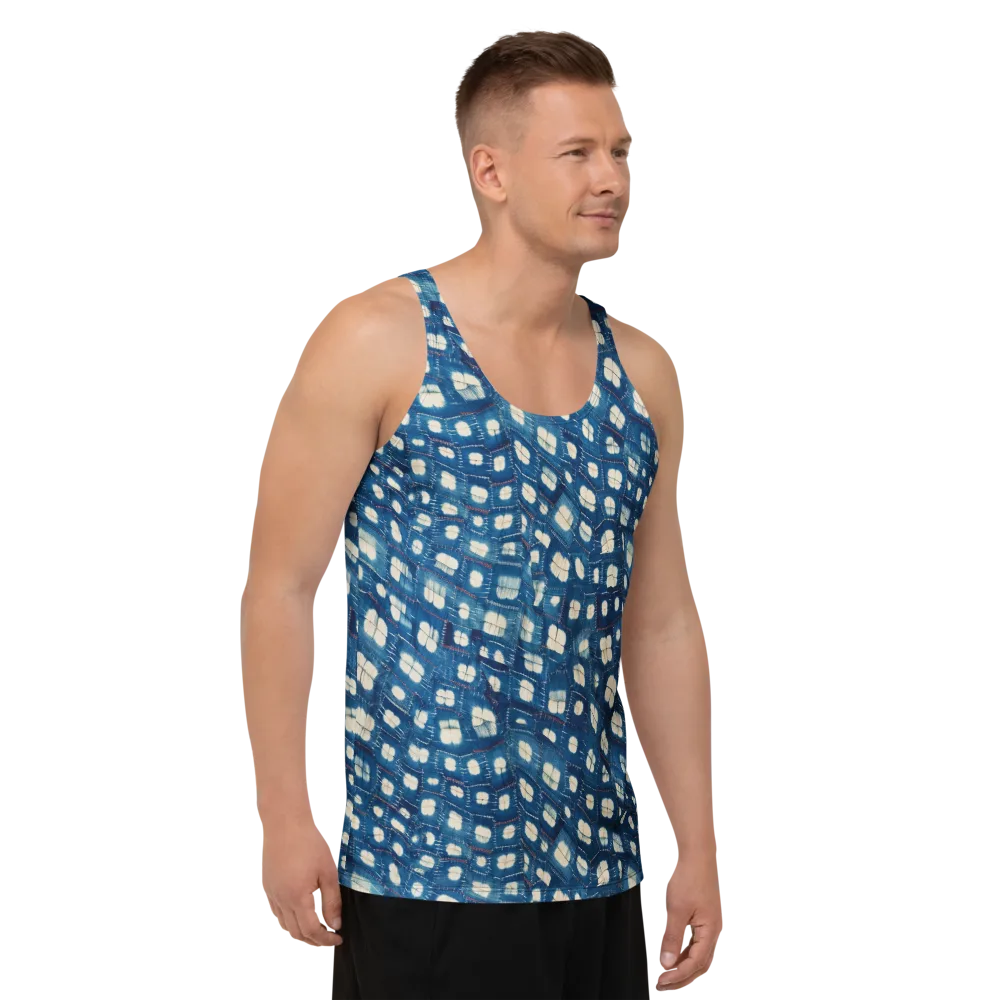 Shibori Meadow on Men's Tank Top — Right Front