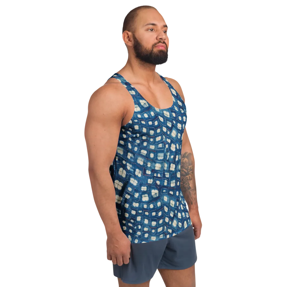 Shibori Meadow on Men's Tank Top — Right Front