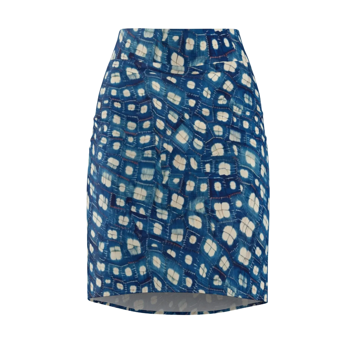 Shibori Meadow on Pencil Skirt — Front