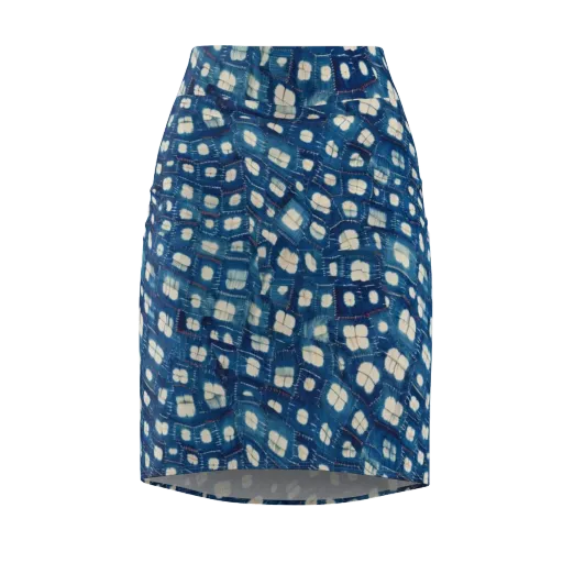 Shibori Meadow on a Pencil Skirt