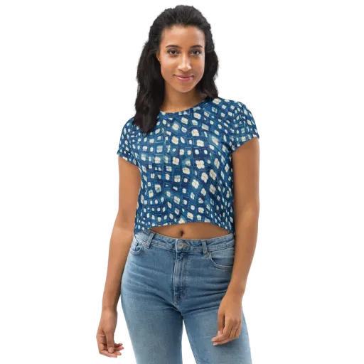Shibori Meadow on a Crop Tee