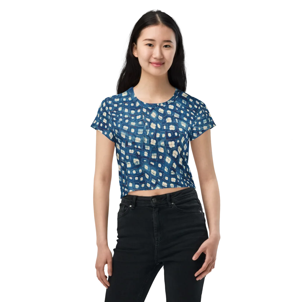Shibori Meadow on Crop Tee — Front
