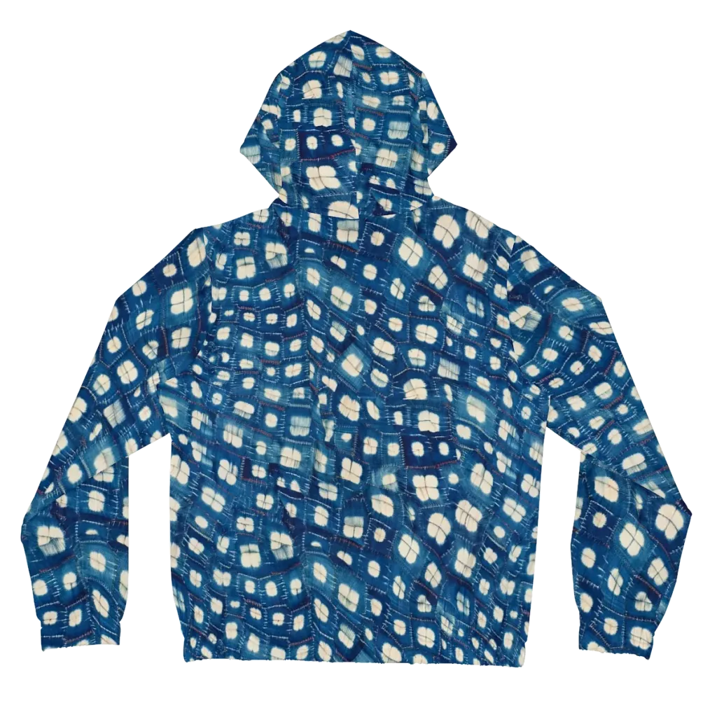 Shibori Meadow on Women's Full-Zip Hoodie — Back