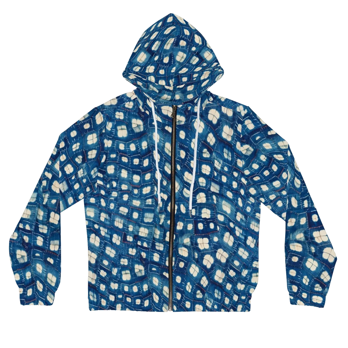 Shibori Meadow on Women's Full-Zip Hoodie — Front