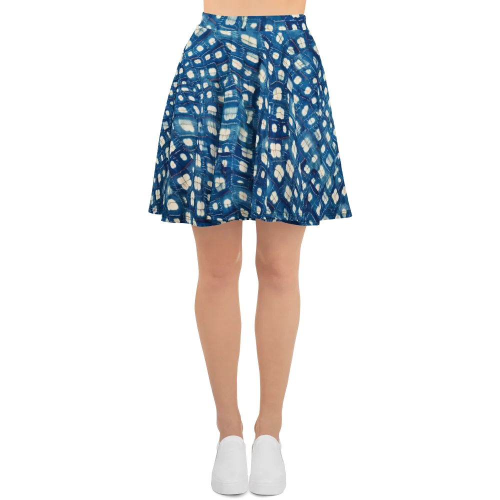 Shibori Meadow on Skater Skirt — Front