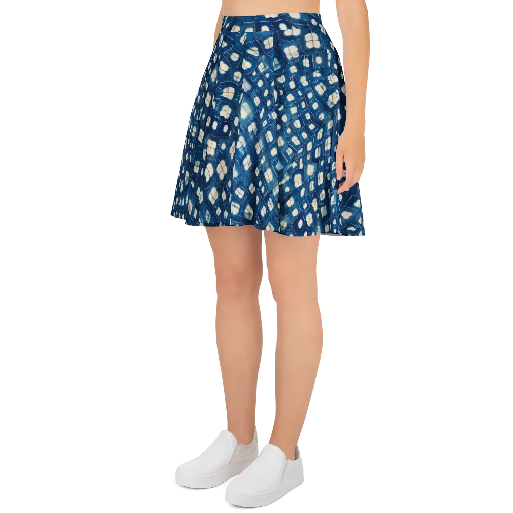 Shibori Meadow on Skater Skirt — Left