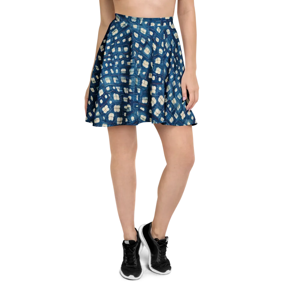 Shibori Meadow on Skater Skirt — Front
