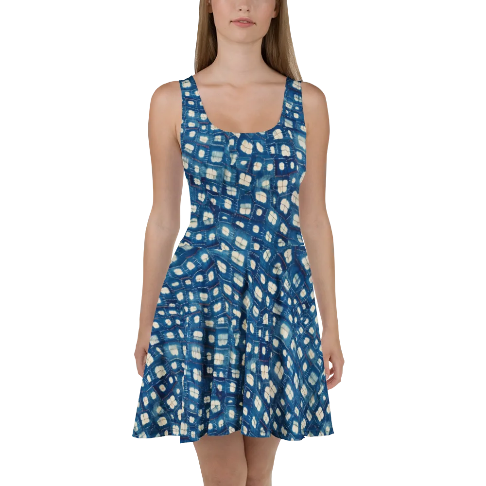 Shibori Meadow on Skater Dress — Front