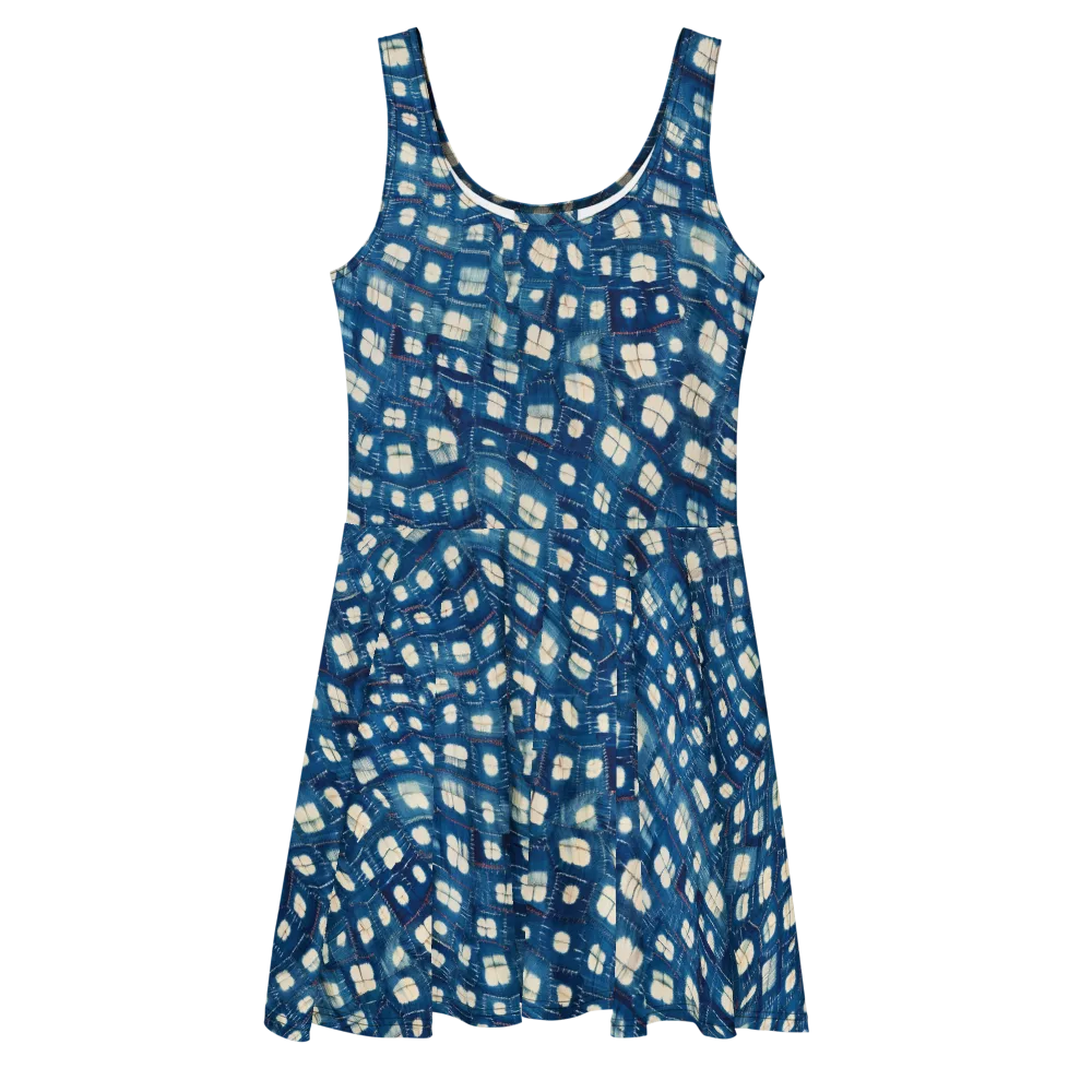 Shibori Meadow on Skater Dress — Front
