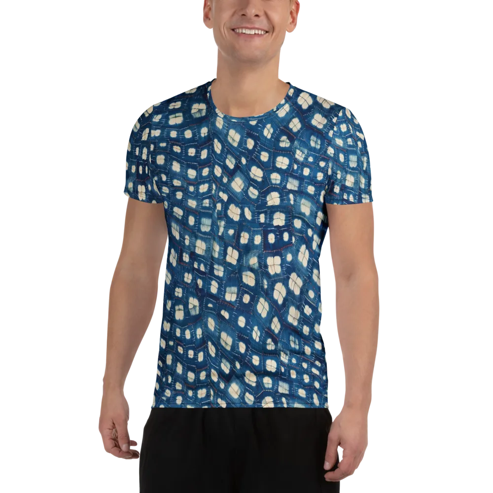 Shibori Meadow on Men's Athletic T-Shirt — Front