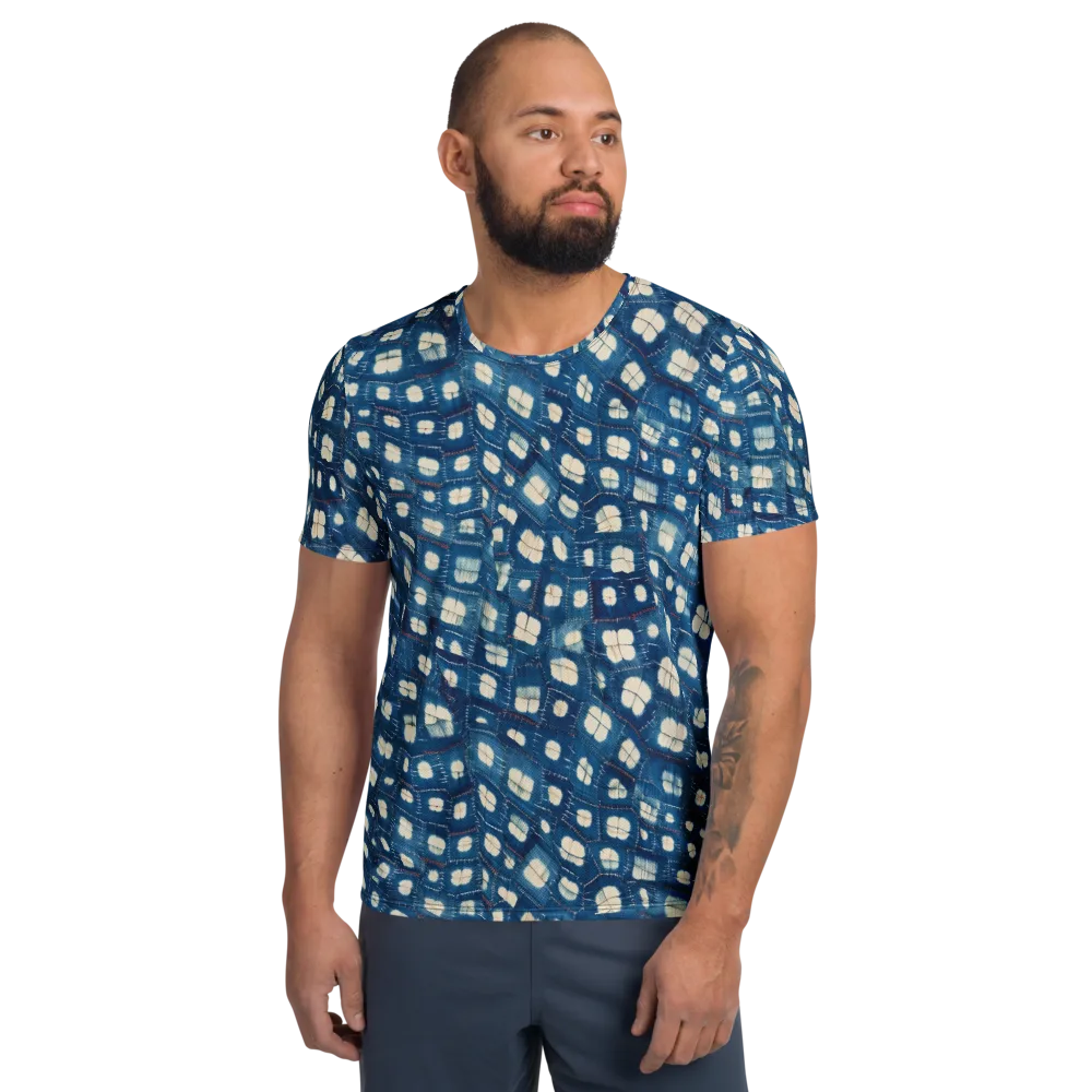 Shibori Meadow on Men's Athletic T-Shirt — Front