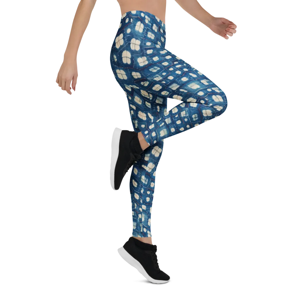 Shibori Meadow on Leggings — Right
