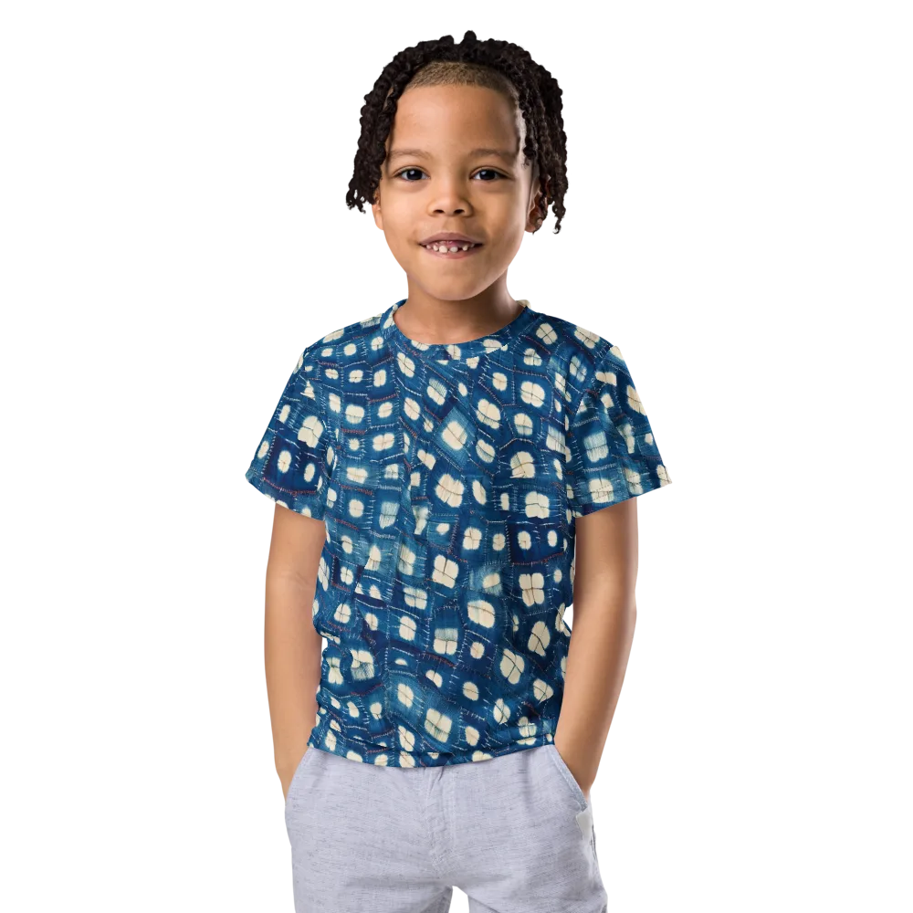 Shibori Meadow on Kids Crew Neck T-Shirt — Front