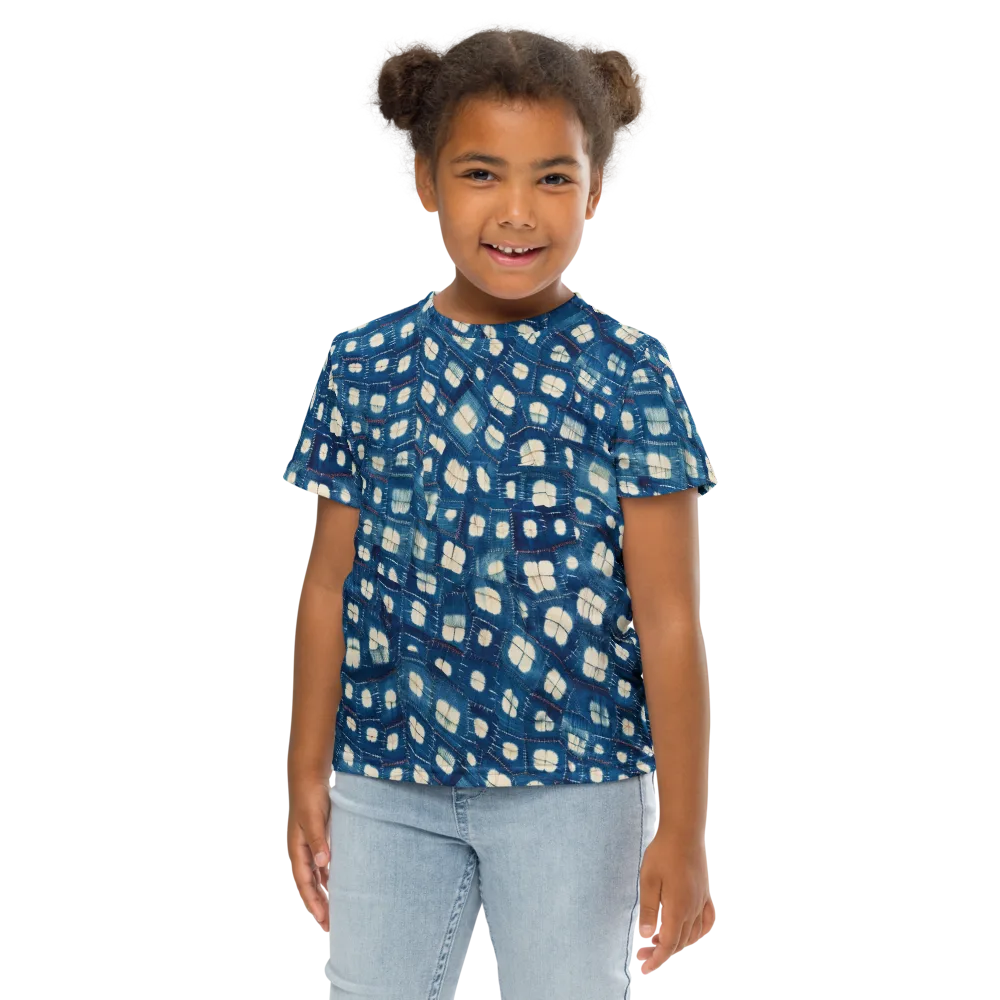 Shibori Meadow on Kids Crew Neck T-Shirt — Front