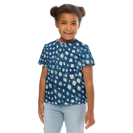 Shibori Meadow on a Kids Crew Neck T-Shirt
