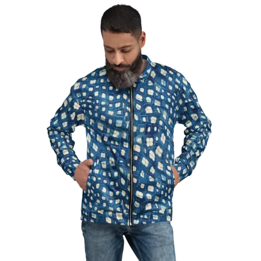 Shibori Meadow on a Bomber Jacket