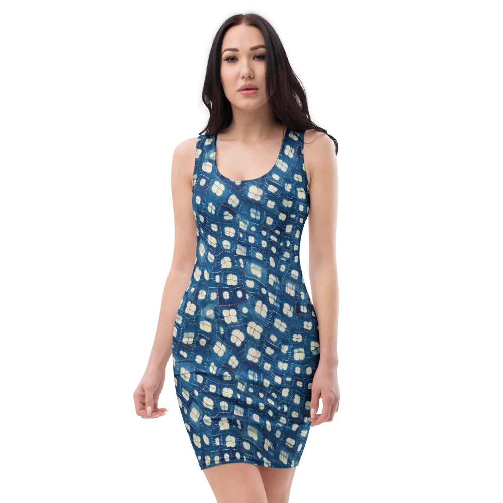 Shibori Meadow on Bodycon Dress — Front