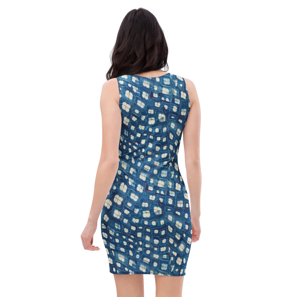 Shibori Meadow on Bodycon Dress — Back