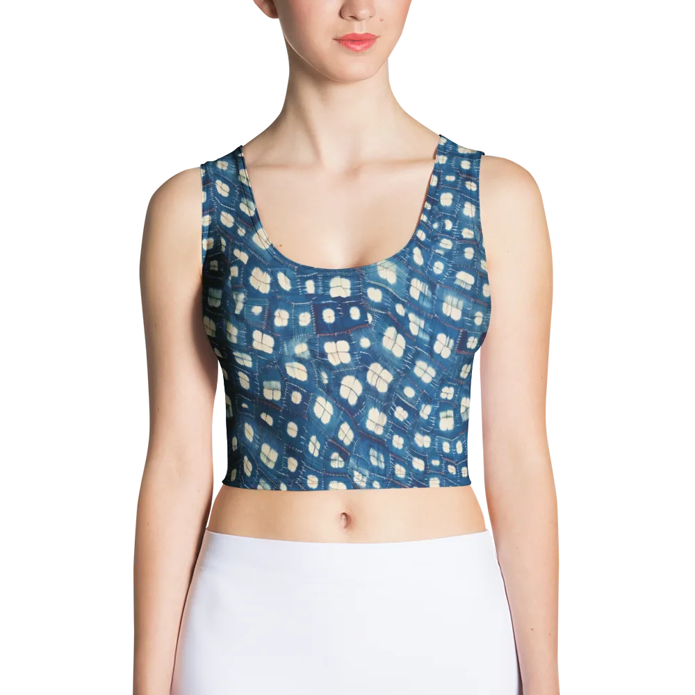 Shibori Meadow on Crop Top — Front