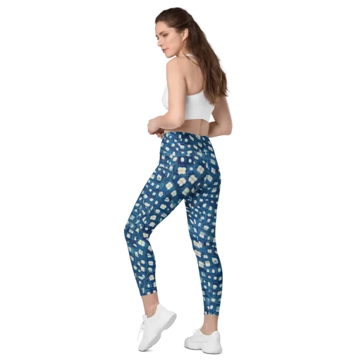 Shibori Meadow on a Leggings with Pockets