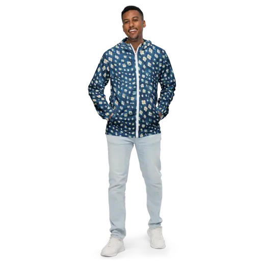 Shibori Meadow on a Men's Windbreaker