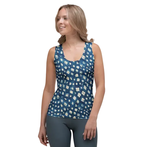 Shibori Meadow on a Women's Tank Top