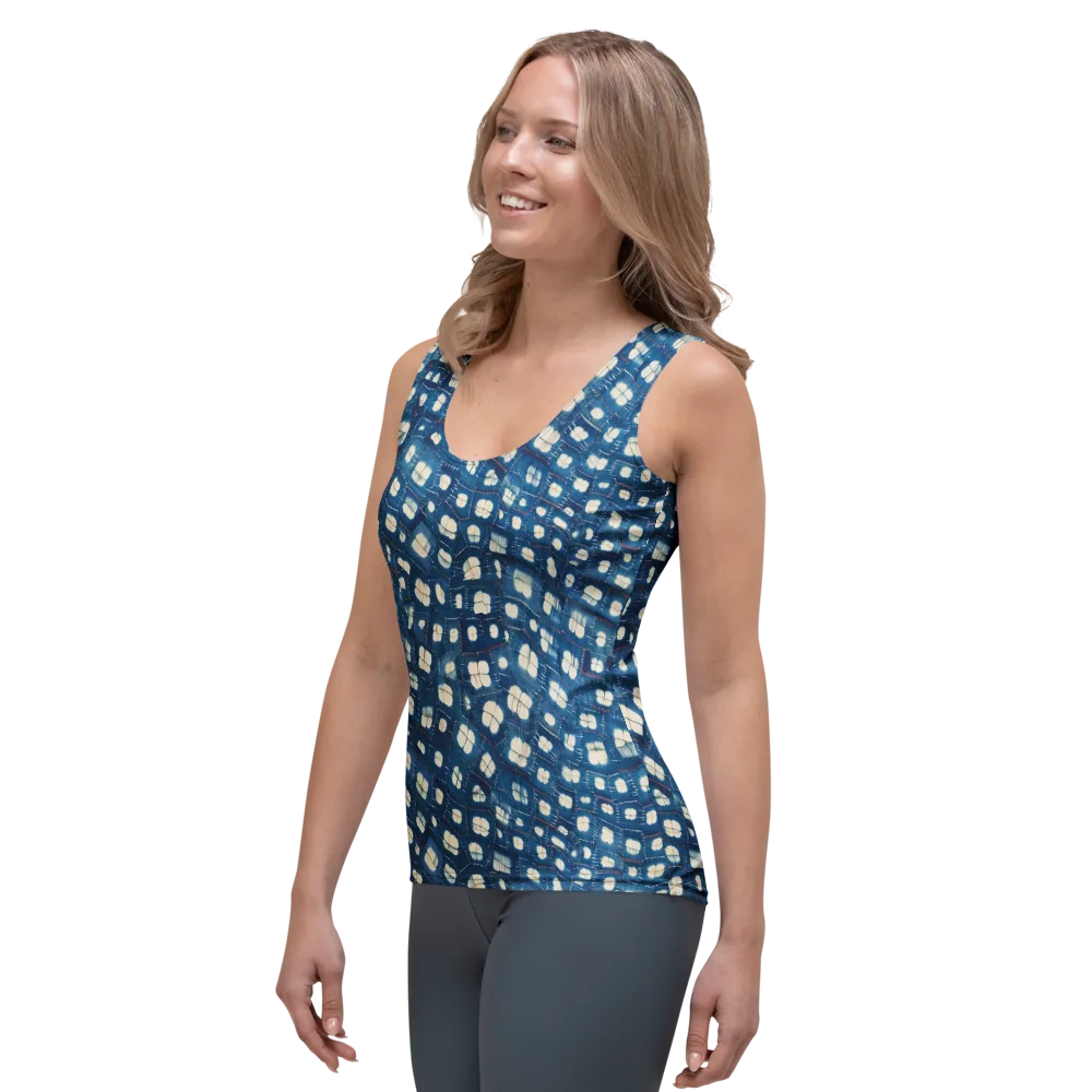Shibori Meadow on Women's Tank Top — Left Front