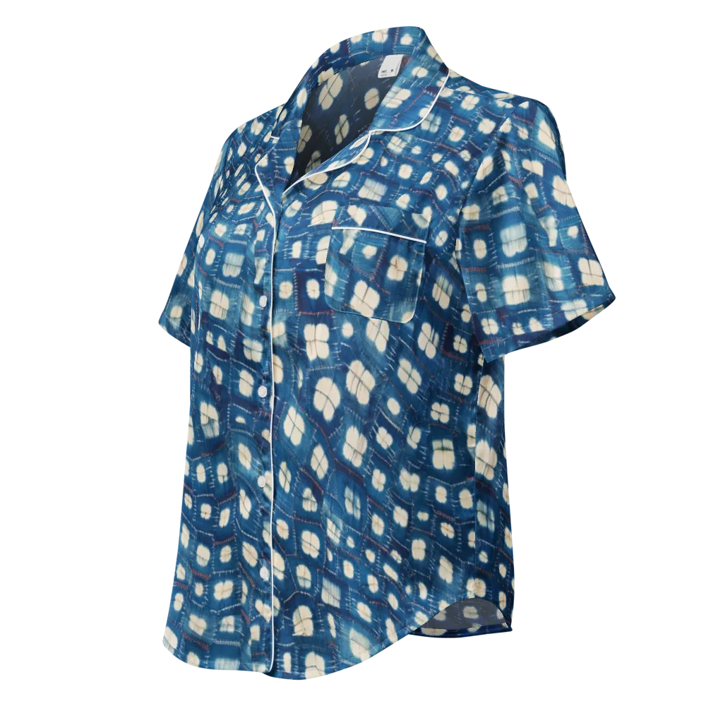 Shibori Meadow on Women's Short Sleeve Pajama Top — Left Front