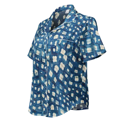 Shibori Meadow on a Women's Short Sleeve Pajama Top