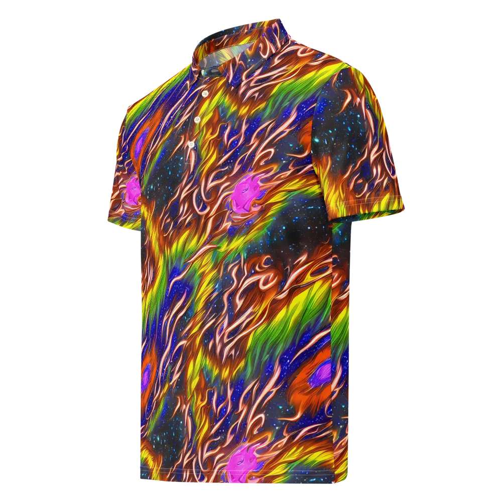 Fevered Orbit on Men's Slim Fit Polo Shirt — Left Front