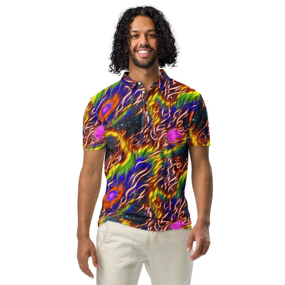 Fevered Orbit on Men's Slim Fit Polo Shirt — Front