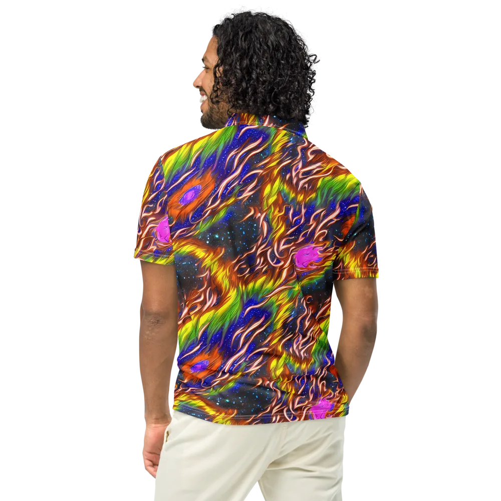 Fevered Orbit on Men's Slim Fit Polo Shirt — Back