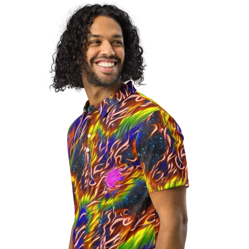 Fevered Orbit on a Men's Slim Fit Polo Shirt