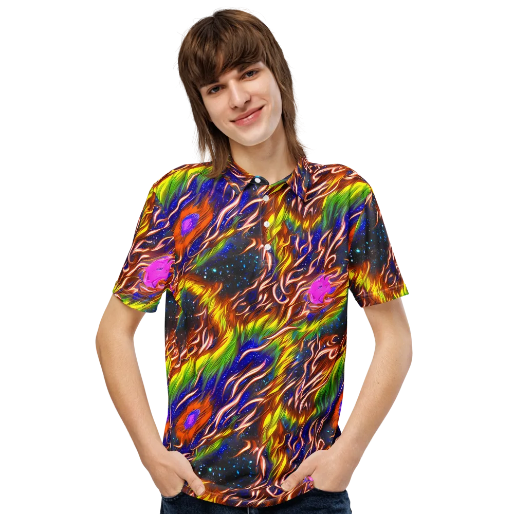 Fevered Orbit on Men's Slim Fit Polo Shirt — Front