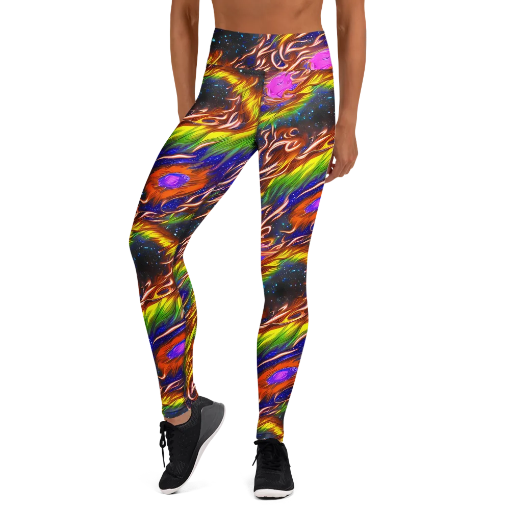 Fevered Orbit on Yoga Leggings — Front