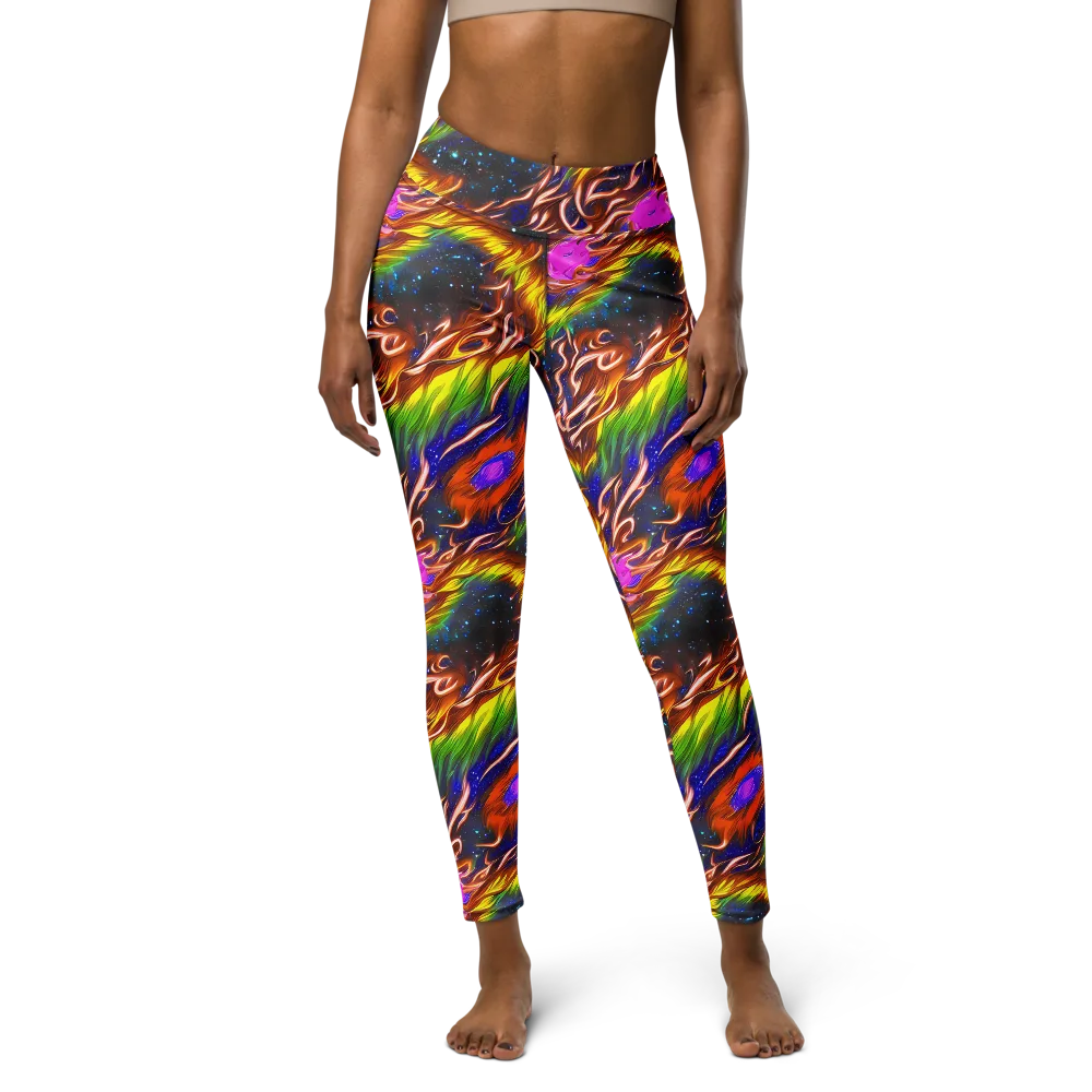 Fevered Orbit on Yoga Leggings — Front