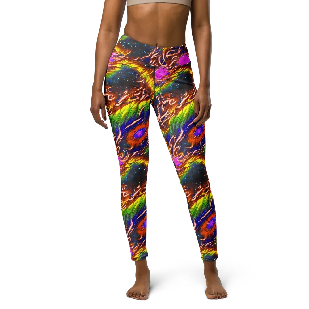 Fevered Orbit on Yoga Leggings — Front