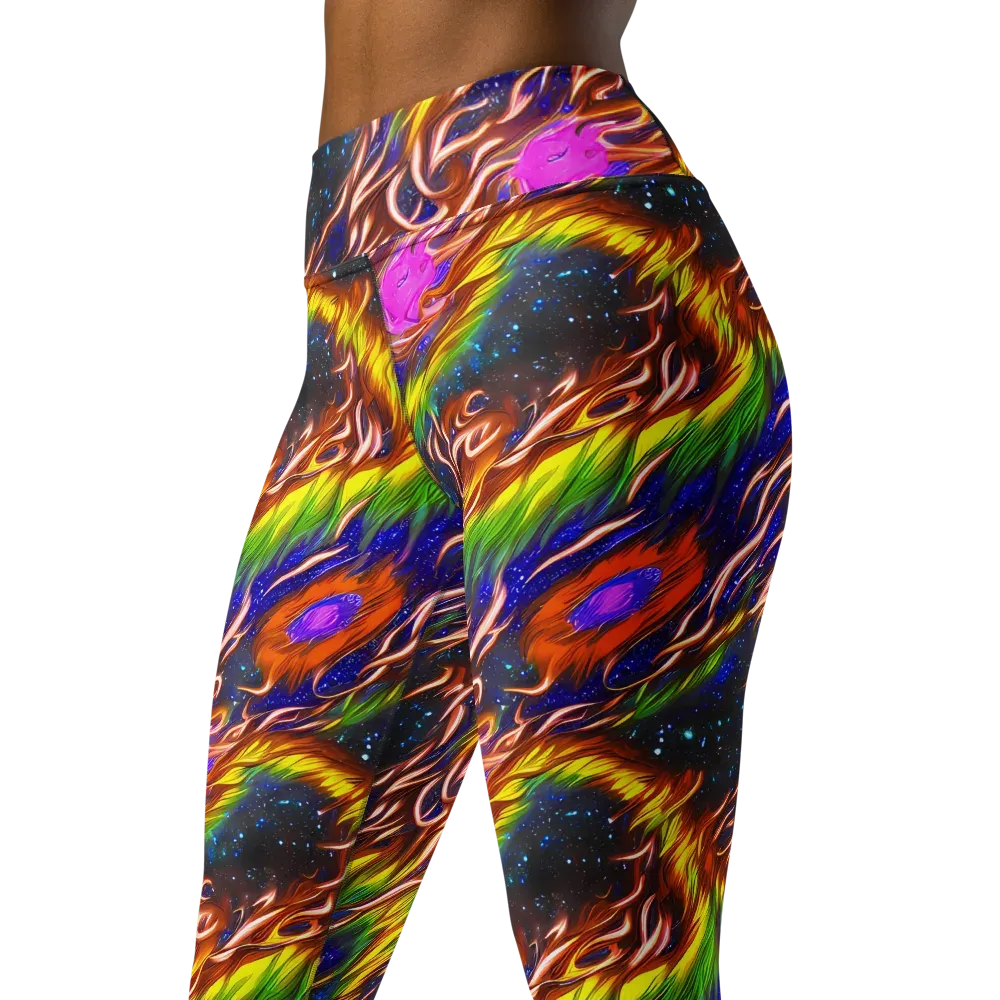 Fevered Orbit on Yoga Leggings — Left Front