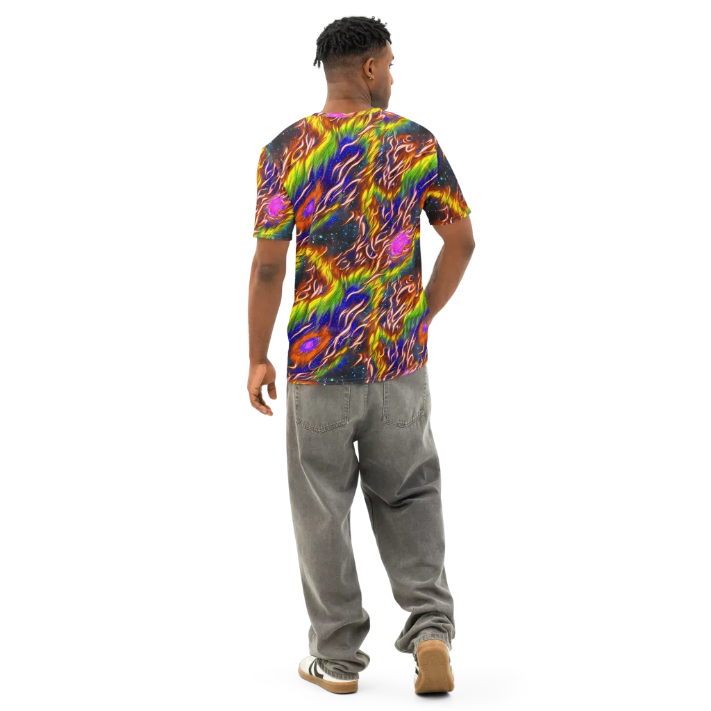 Fevered Orbit on Men's Cotton Crew Neck T-Shirt — Back