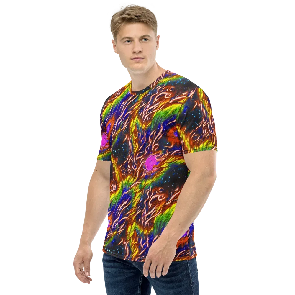 Fevered Orbit on Men's Crew Neck T-Shirt — Left