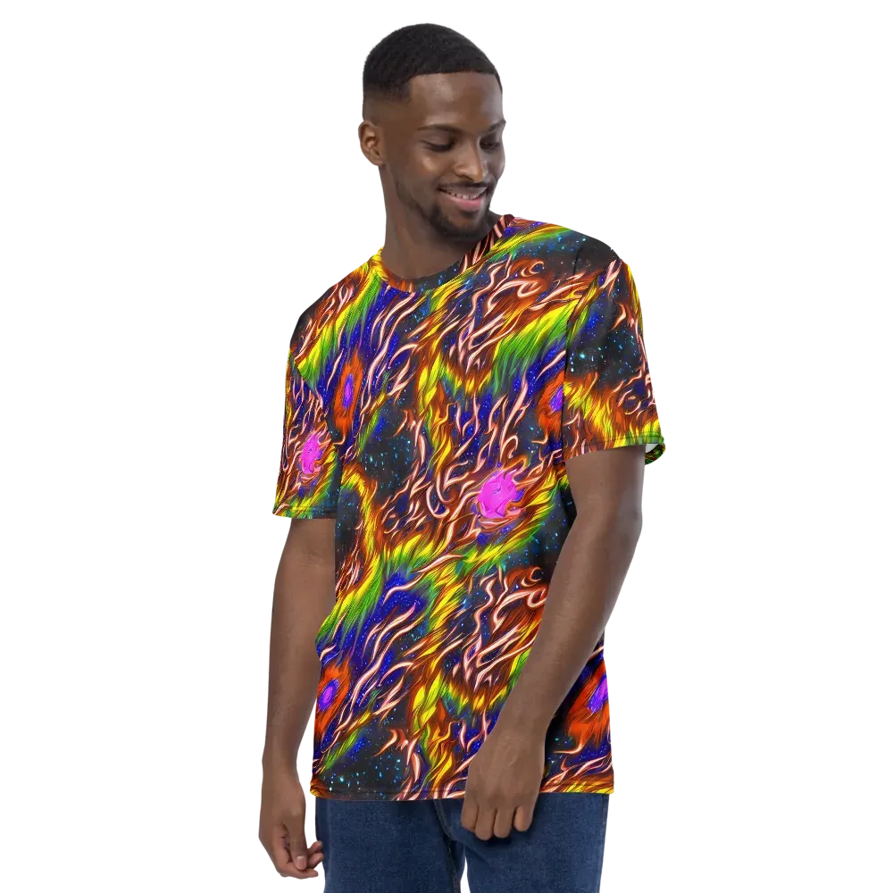 Fevered Orbit on Men's Crew Neck T-Shirt — Left
