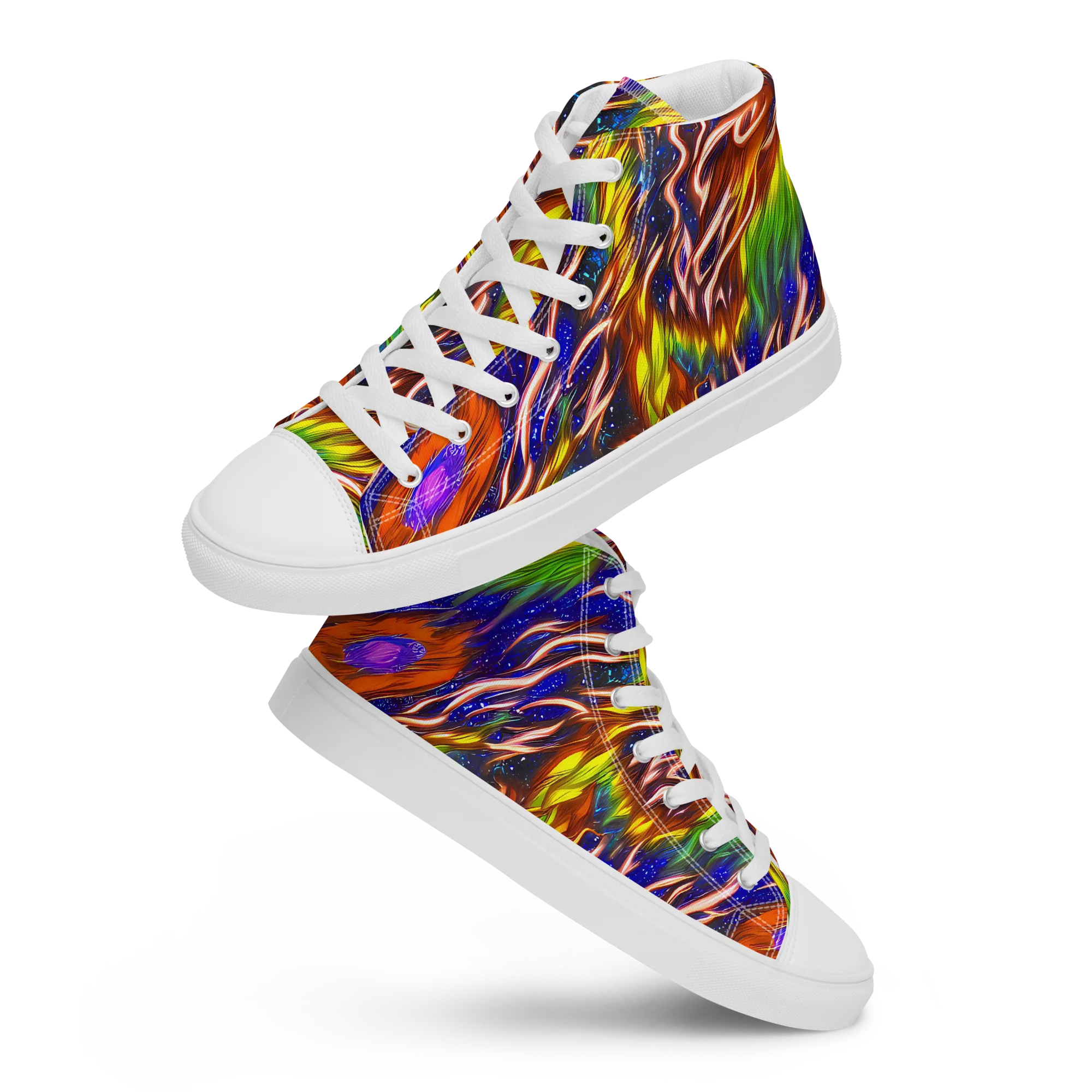 Fevered Orbit on Men's High Top Canvas Shoes — Front