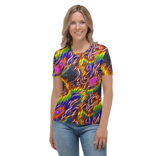 Fevered Orbit on a Women's Crew Neck T-Shirt