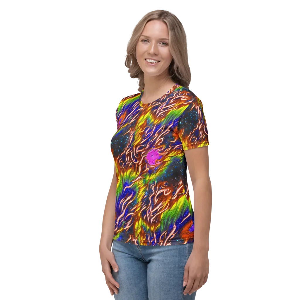 Fevered Orbit on Women's Crew Neck T-Shirt — Left
