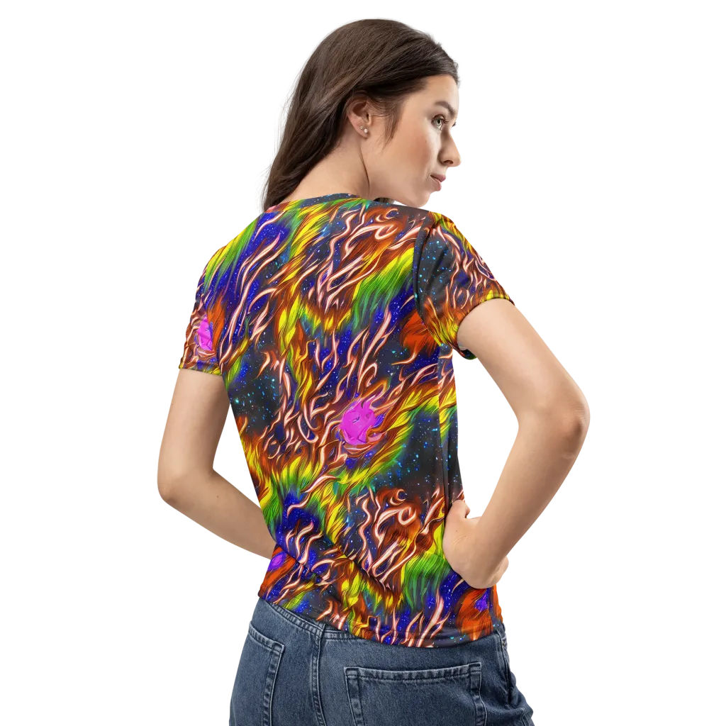 Fevered Orbit on Women's Crew Neck T-Shirt — Back