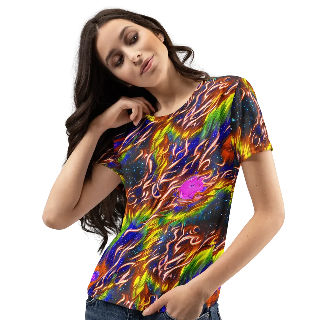 Fevered Orbit on Women's Crew Neck T-Shirt — Left Front