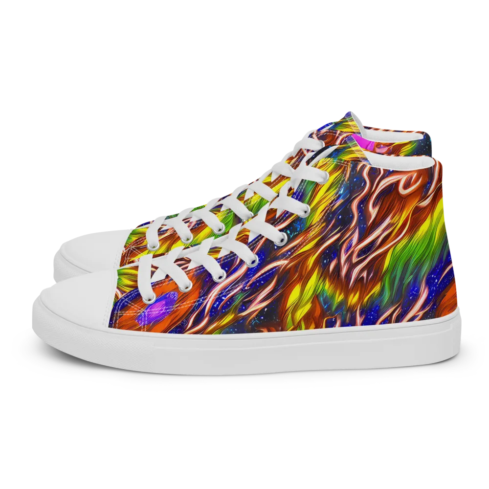 Fevered Orbit on Women's High Top Canvas Shoes — Left