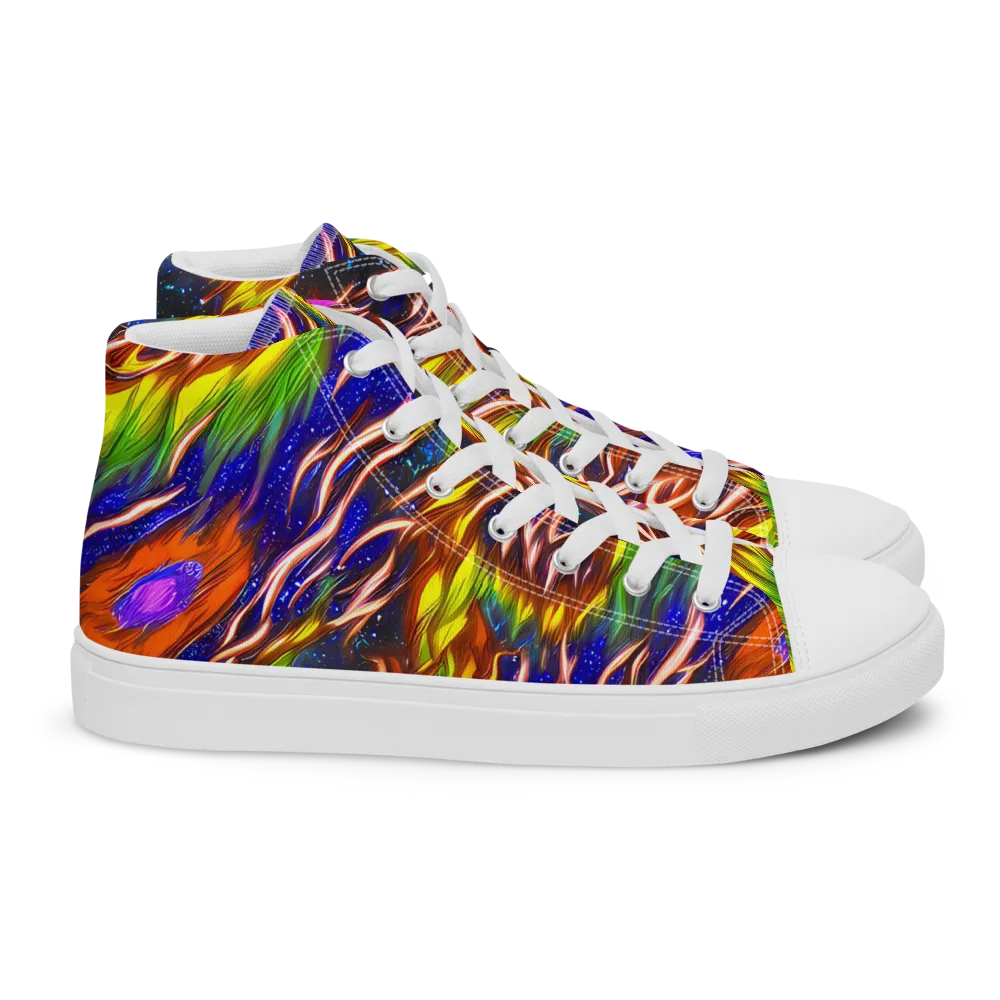 Fevered Orbit on Women's High Top Canvas Shoes — Right